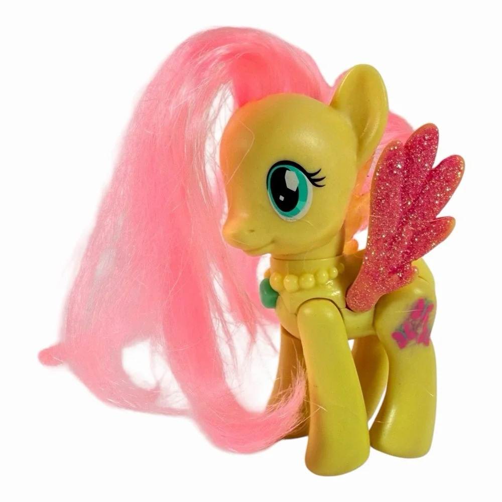 My Little‎ Pony G4 Fluttershy Crystal Motion 2012 Yellow Pink Hair Sparkle Wings